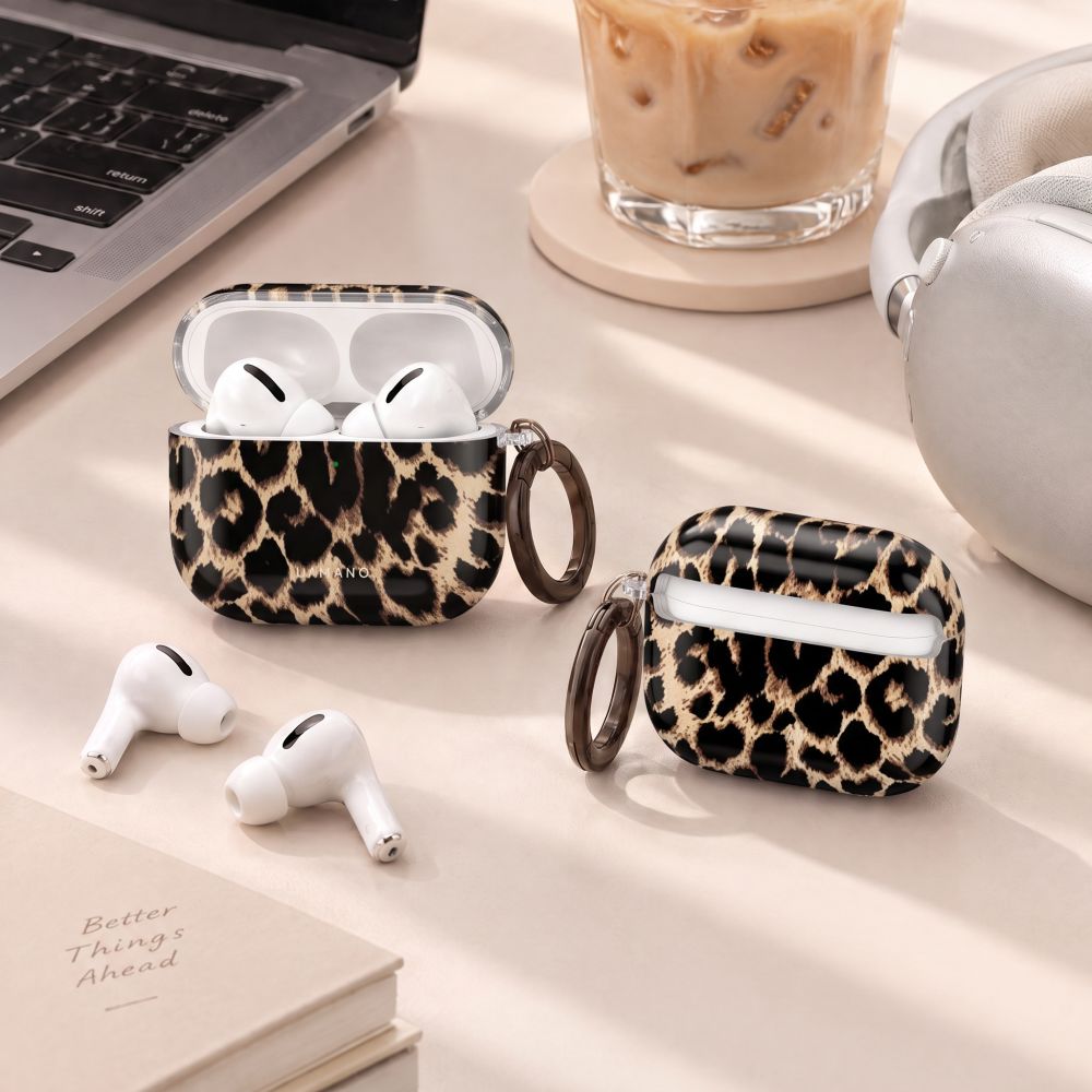 Tech-Protect Lamano dėklas AirPods Pro 3 - juodas ir rudas -- AirPods Pro 3