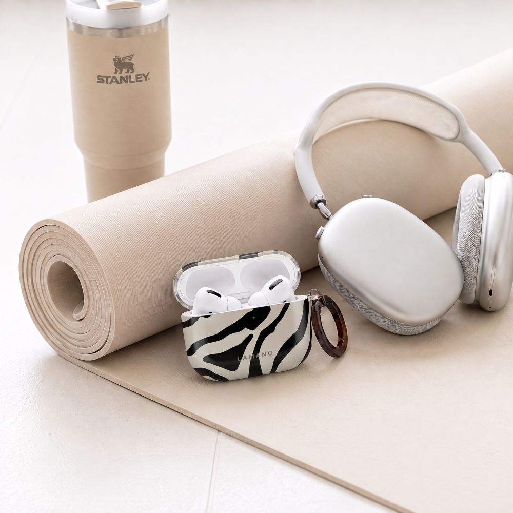 Tech-Protect Lamano dėklas Apple AirPods 4 / 5 - juoda ir smėlio spalva -- AirPods 4 / AirPods 5