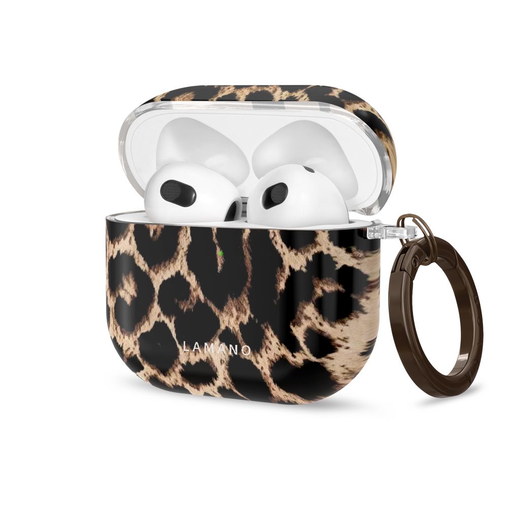 Tech-Protect Lamano dėklas Apple AirPods 4 / 5 - juoda ir ruda -- AirPods 4 / AirPods 5
