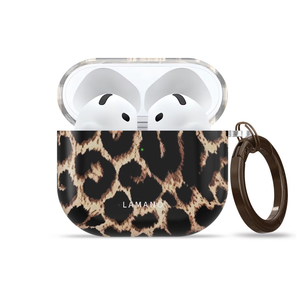 Tech-Protect Lamano dėklas Apple AirPods 4 / 5 - juoda ir ruda -- AirPods 4 / AirPods 5