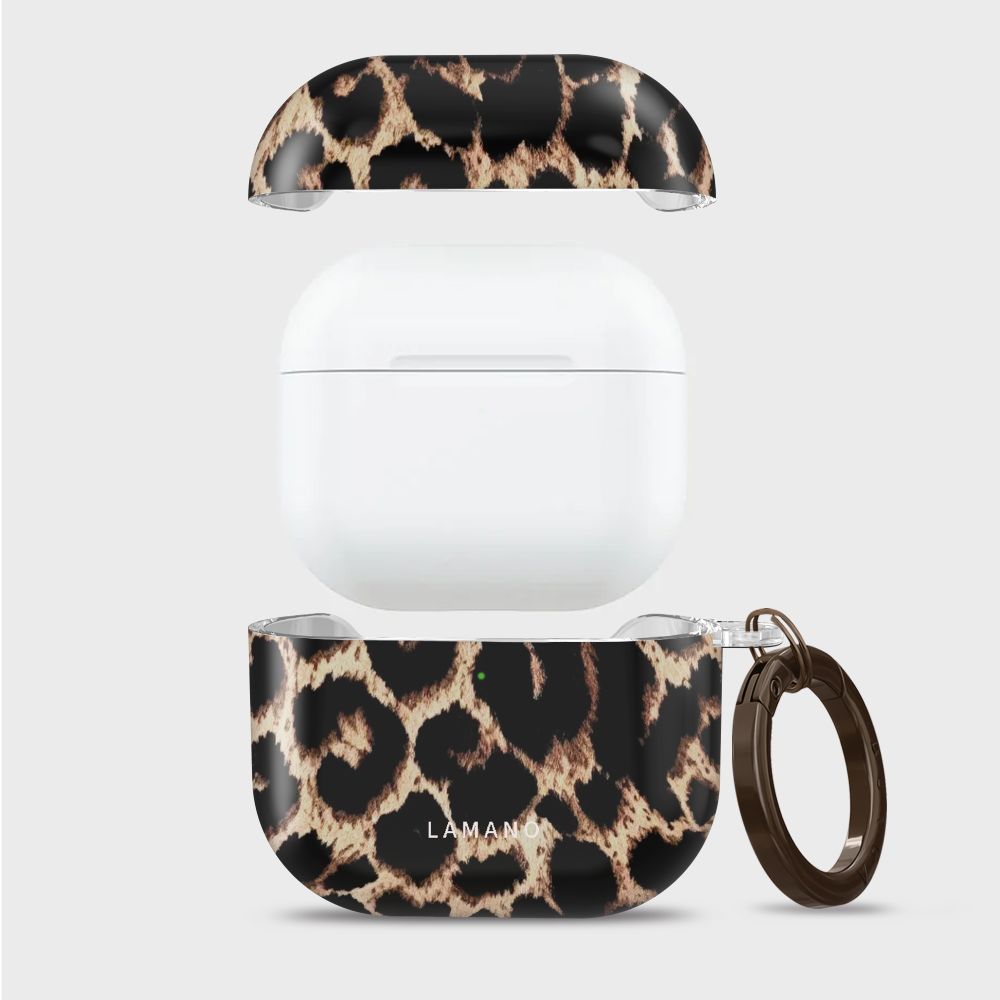 Tech-Protect Lamano dėklas Apple AirPods 4 / 5 - juoda ir ruda -- AirPods 4 / AirPods 5
