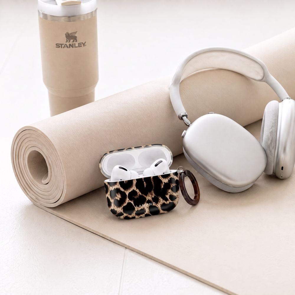 Tech-Protect Lamano dėklas Apple AirPods 4 / 5 - juoda ir ruda -- AirPods 4 / AirPods 5
