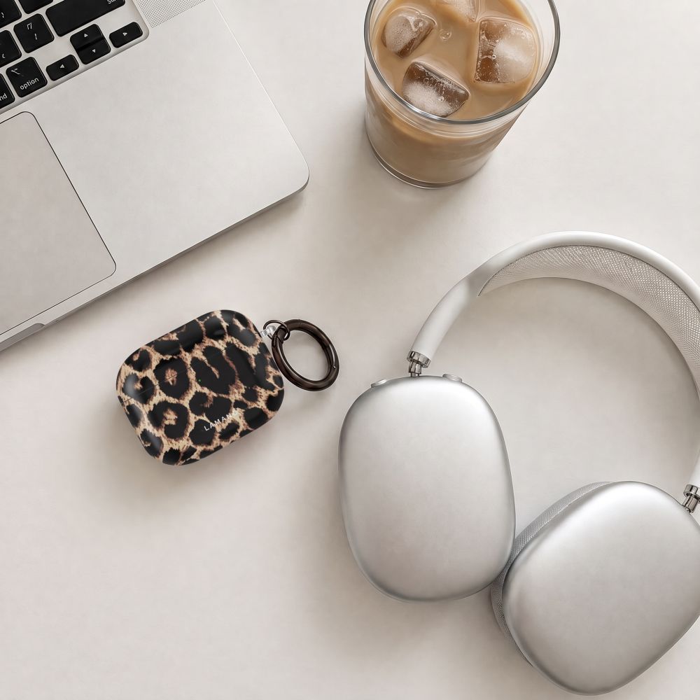 Tech-Protect Lamano dėklas Apple AirPods 4 / 5 - juoda ir ruda -- AirPods 4 / AirPods 5