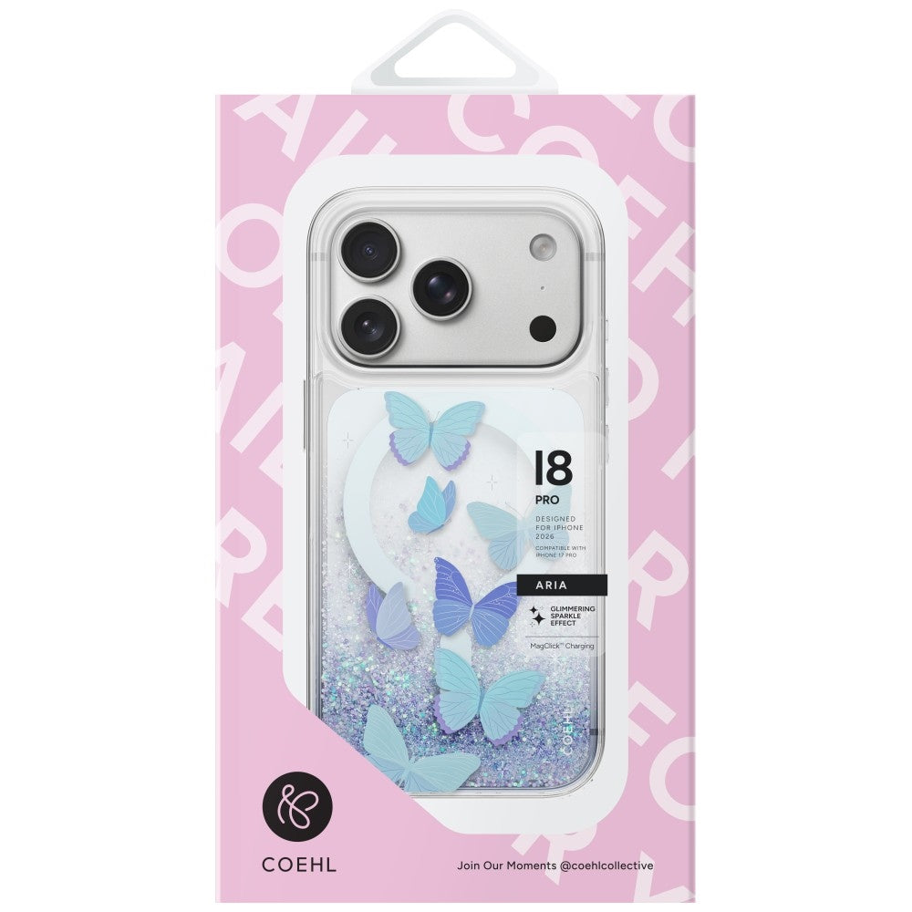 Uniq Coehl Aria magnetinis įkrovimo dėklas skirtas iPhone 18 Pro / 17 Pro - mėlynas -- iPhone 18 Pro / iPhone 17 Pro