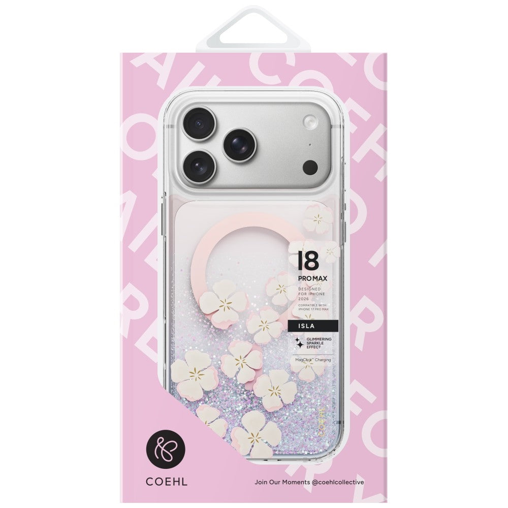 Uniq Coehl Isla magnetinio krovimo dėklas iPhone 18 Pro Max / 17 Pro Max - Rožinis -- iPhone 18 Pro Max / iPhone 17 Pro Max