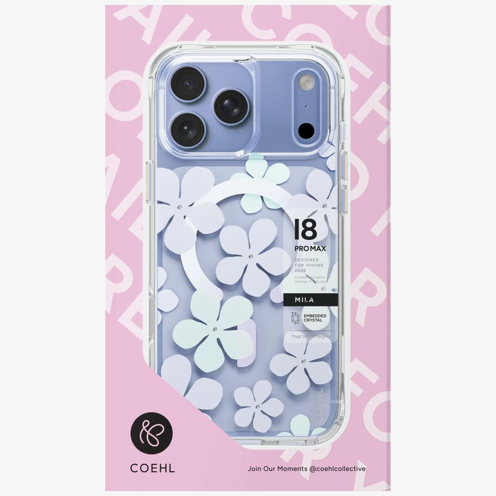 Uniq Coehl Mila magnetinio krovimo dėklas iPhone 18 Pro Max / 17 Pro Max - Mėlyna -- iPhone 18 Pro Max / iPhone 17 Pro Max