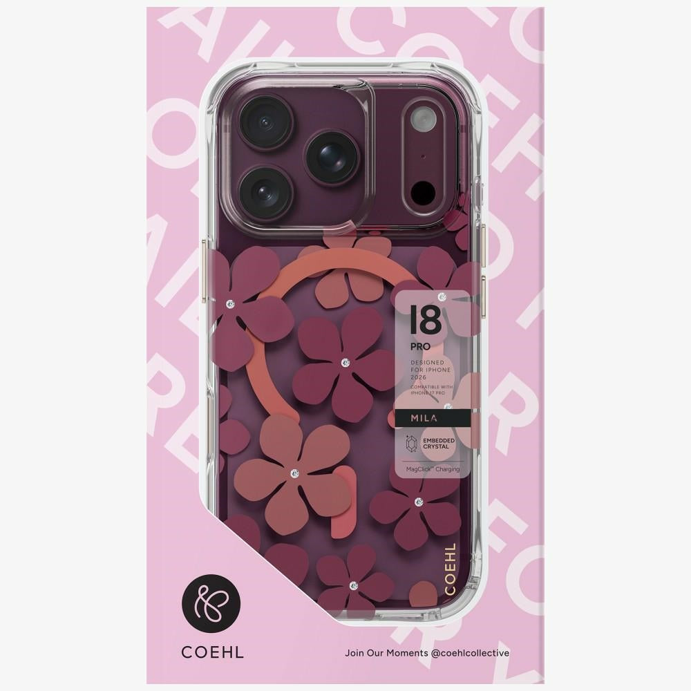 Uniq Coehl Mila magnetinio krūvimo dėklas iPhone 18 Pro / 17 Pro - Bordo -- iPhone 18 Pro / iPhone 17 Pro