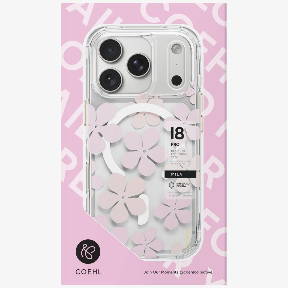 Uniq Coehl Mila magnetinio krūvimo dėklas iPhone 18 Pro / 17 Pro - Rožinė -- iPhone 18 Pro / iPhone 17 Pro