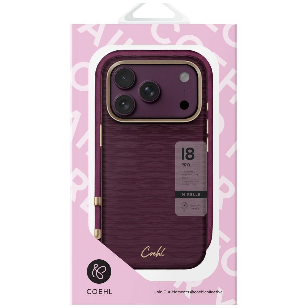 Uniq Coehl Mirelle magnetinio krūvimo dėklas iPhone 18 Pro / 17 Pro - Bordo -- iPhone 18 Pro / iPhone 17 Pro