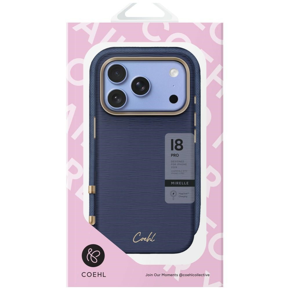 Uniq Coehl Mirelle Magnetic Charging dėklas skirtas iPhone 18 Pro / 17 Pro - mėlyna -- iPhone 18 Pro / iPhone 17 Pro