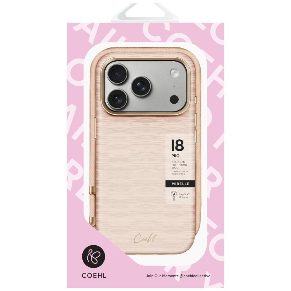 Uniq Coehl Mirelle Magnetic Charging dėklas skirtas iPhone 18 Pro / 17 Pro - Rožinė -- iPhone 18 Pro / iPhone 17 Pro