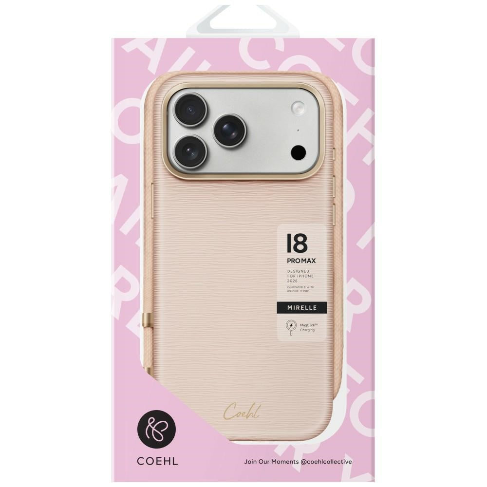 Uniq Coehl Mirelle Magnetic Charging dėklas skirtas iPhone 18 Pro Max / 17 Pro Max - Pink -- iPhone 18 Pro Max / iPhone...