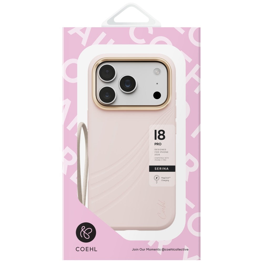 Uniq Coehl Serina Magnetic Charging dėklas skirtas iPhone 18 Pro / 17 Pro - Pink -- iPhone 18 Pro / iPhone 17 Pro