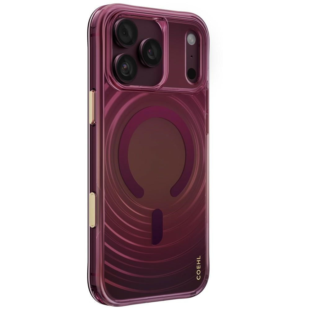 Uniq Coehl Vela Magnetic Charging dėklas skirtas iPhone 18 Pro Max / 17 Pro Max - Burgundo -- iPhone 18 Pro Max / iPhone...
