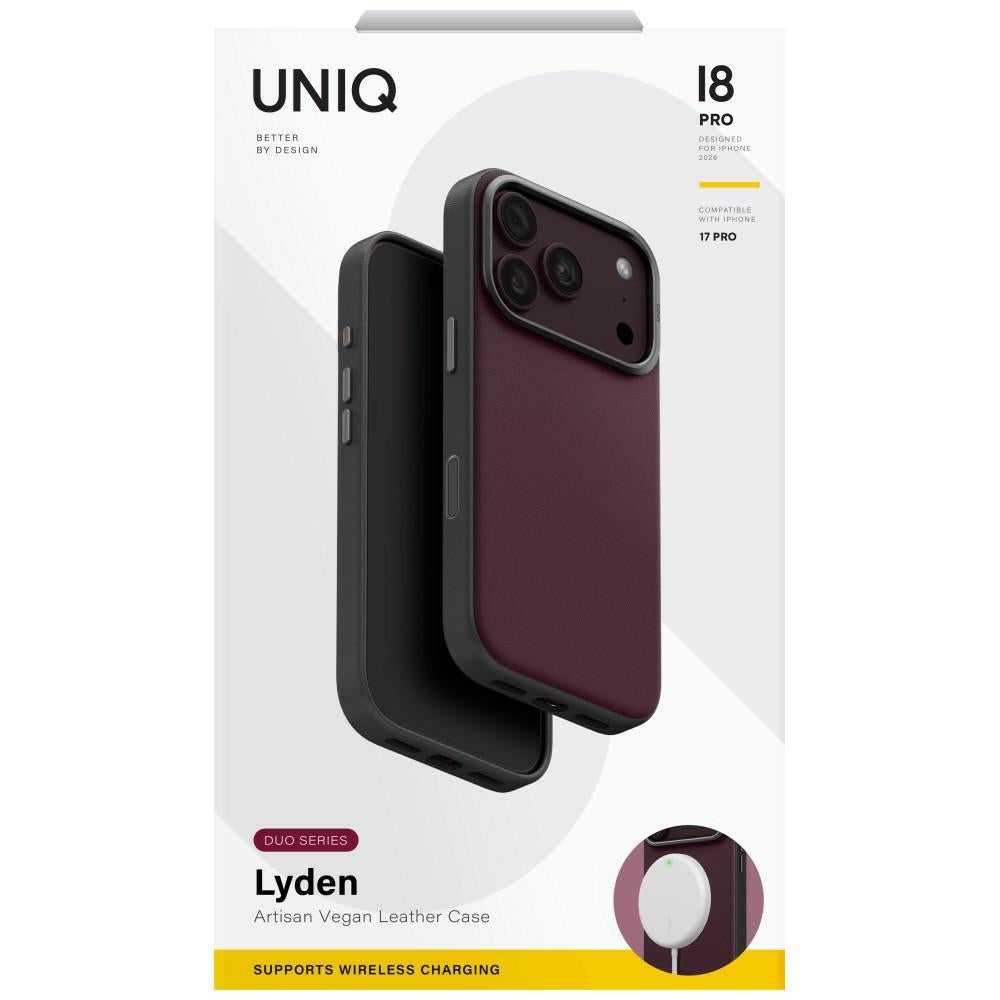 Uniq Lyden DS Magclick krovimo dėklas skirtas iPhone 18 Pro / 17 Pro - Burgundija -- iPhone 18 Pro / iPhone 17 Pro