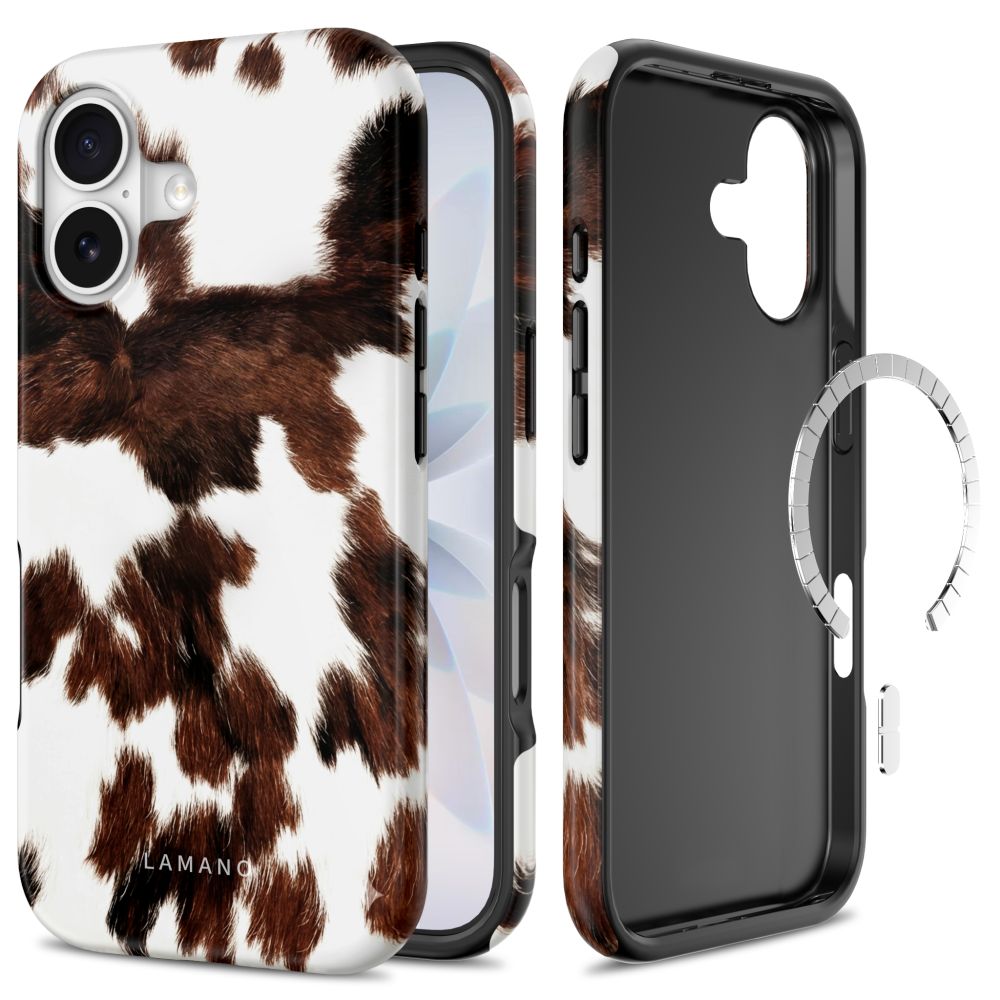 Tech-Protect Lamano MagSafe dėklas iPhone 17 - ruda ir balta -- iPhone 17