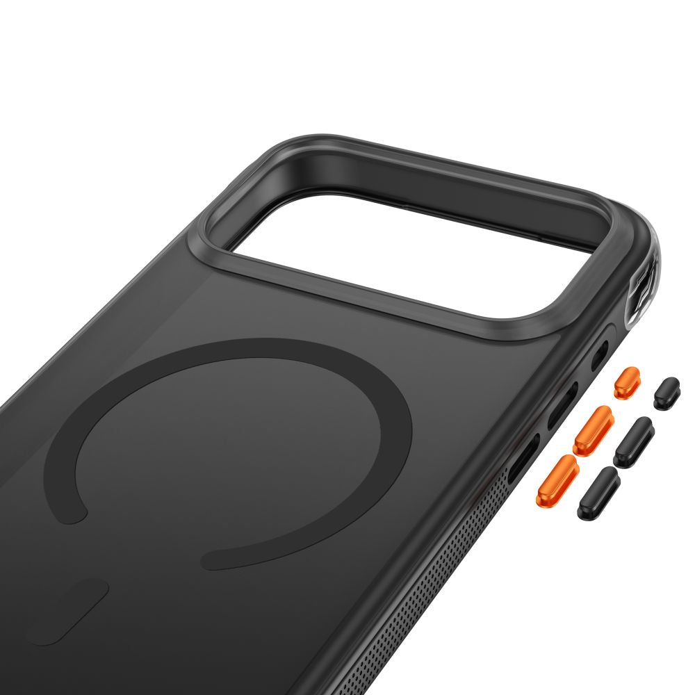 Dėklas Tech-Protect MagAir MagSafe CC telefonui iPhone 18 Pro / 17 Pro - matinė juoda -- iPhone 18 Pro / iPhone 17 Pro