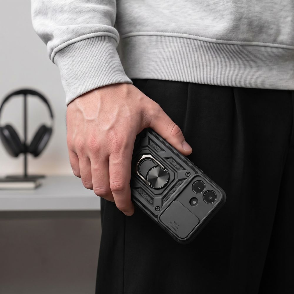 Dėklas Tech-Protect CamShield Pro telefonui Xiaomi Redmi Note 17 Pro 5G - juoda -- Xiaomi Redmi Note 17 Pro 5G