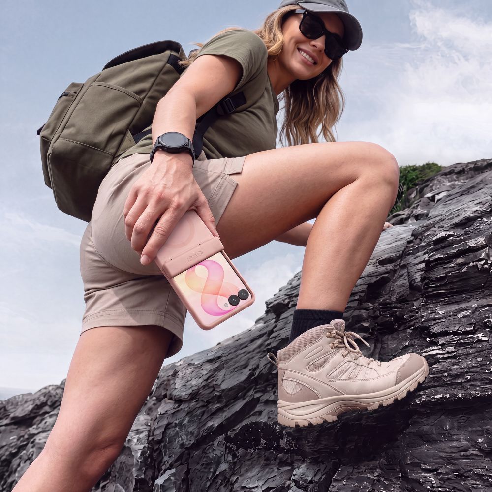 Dėklas Tech-Protect Kevlar Aura MagSafe, skirtas Samsung Galaxy Z Flip 8 - Rožinis -- Samsung Galaxy Z Flip 8