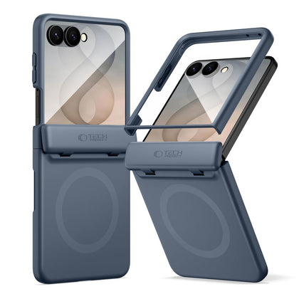 Dėklas Tech-Protect Kevlar Aura MagSafe, skirtas Samsung Galaxy Z Flip 8 - Tamsiai mėlynas -- Samsung Galaxy Z Flip 8