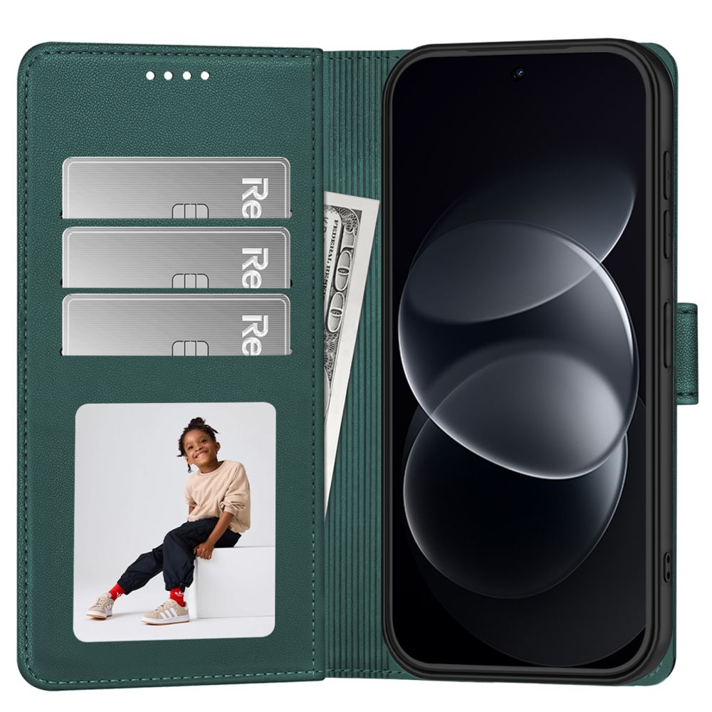 Tech-Protect Wallet piniginės tipo dėklas, skirtas Xiaomi Redmi Note 17 Pro Max 5G - žalias -- Xiaomi Redmi Note 17 Pro Max