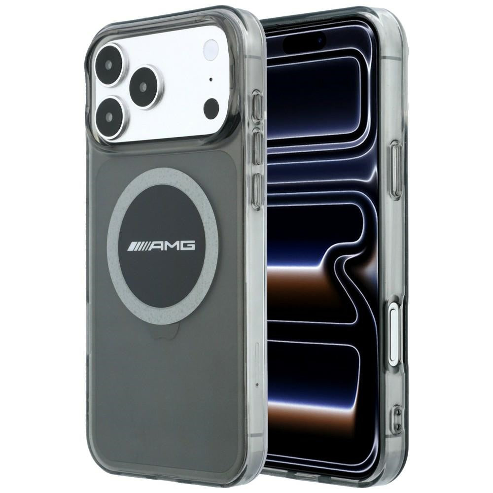 Dėklas iPhone 18 Pro Max / 17 Pro Max - Mercedes AMG IML Transparent Bicolor Block MagSafe, juodas ir pilkas -- iPhone 18...