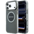 Dėklas iPhone 18 Pro Max / 17 Pro Max - Mercedes AMG IML Transparent Bicolor Block MagSafe, juodas ir pilkas -- iPhone 18...