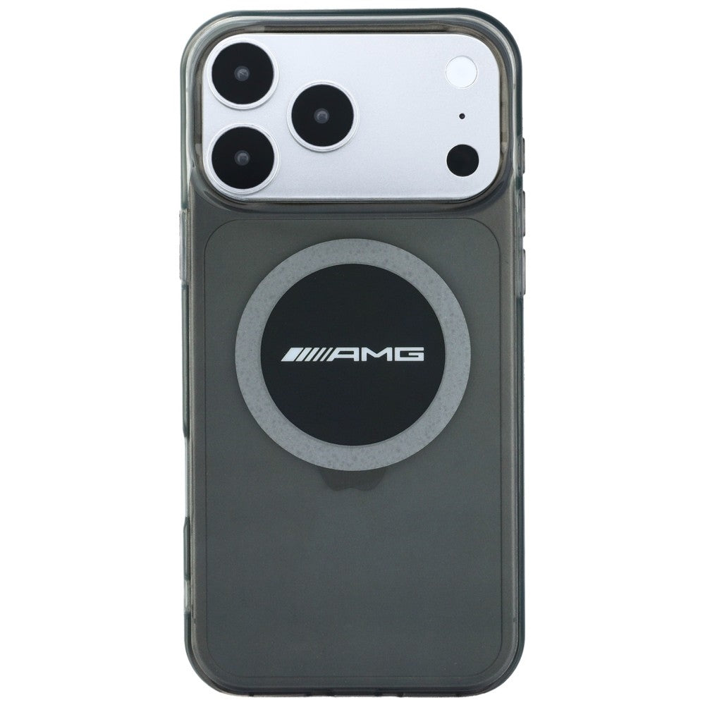 Dėklas iPhone 18 Pro Max / 17 Pro Max - Mercedes AMG IML Transparent Bicolor Block MagSafe, juodas ir pilkas -- iPhone 18...