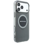 Dėklas iPhone 18 Pro Max / 17 Pro Max - Mercedes AMG IML Transparent Bicolor Block MagSafe, juodas ir pilkas -- iPhone 18...