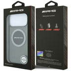 Dėklas iPhone 18 Pro Max / 17 Pro Max - Mercedes AMG IML Transparent Bicolor Block MagSafe, juodas ir pilkas -- iPhone 18...