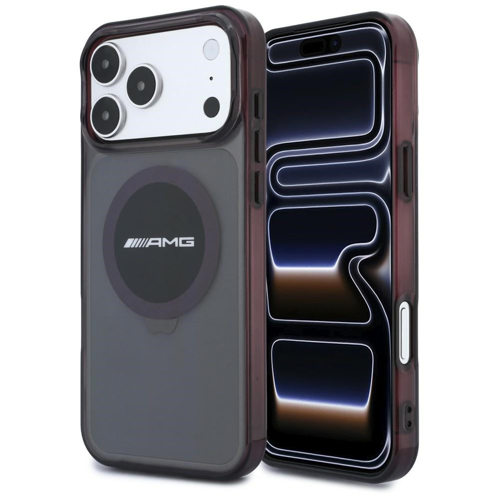 Dėklas Mercedes AMG IML Transparent Bicolor Block MagSafe, skirtas iPhone 18 Pro Max / 17 Pro Max - juodas ir bordo --...