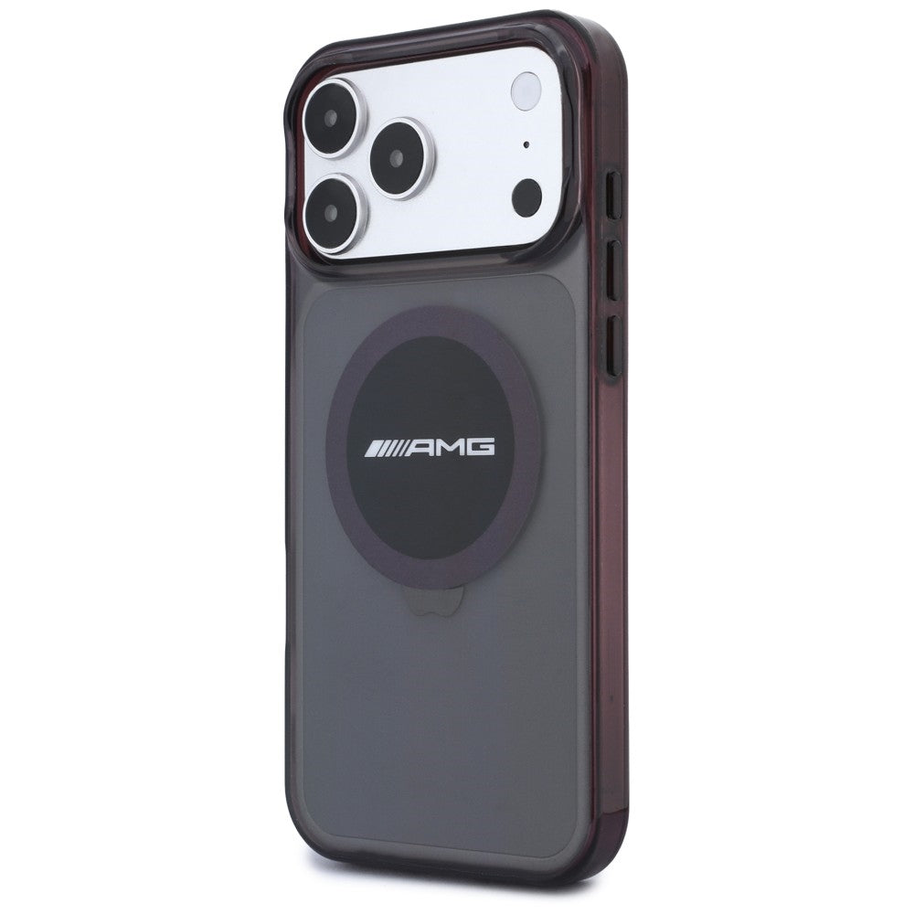 Dėklas Mercedes AMG IML Transparent Bicolor Block MagSafe, skirtas iPhone 18 Pro Max / 17 Pro Max - juodas ir bordo --...