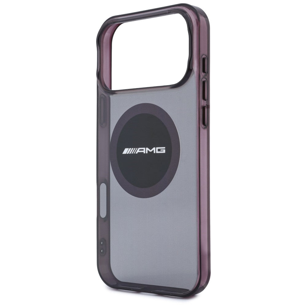 Dėklas Mercedes AMG IML Transparent Bicolor Block MagSafe, skirtas iPhone 18 Pro Max / 17 Pro Max - juodas ir bordo --...
