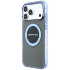 Dėklas Mercedes AMG IML Transparent Bicolor Block MagSafe, skirtas iPhone 18 Pro Max / 17 Pro Max - juodas ir mėlynas --...