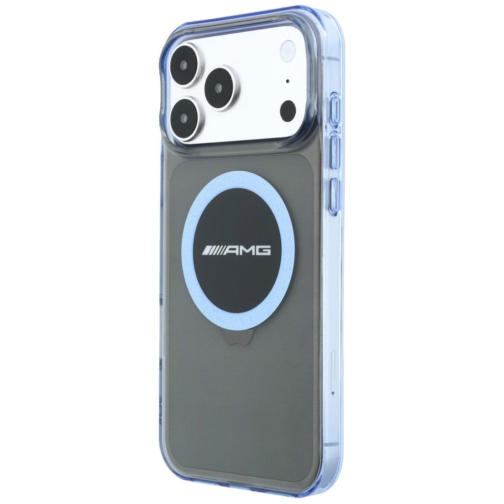 Dėklas Mercedes AMG IML Transparent Bicolor Block MagSafe, skirtas iPhone 18 Pro Max / 17 Pro Max - juodas ir mėlynas --...