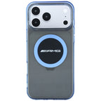 Dėklas Mercedes AMG IML Transparent Bicolor Block MagSafe, skirtas iPhone 18 Pro Max / 17 Pro Max - juodas ir mėlynas --...