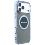 Dėklas Mercedes AMG IML Transparent Bicolor Block MagSafe, skirtas iPhone 18 Pro Max / 17 Pro Max - juodas ir mėlynas --...