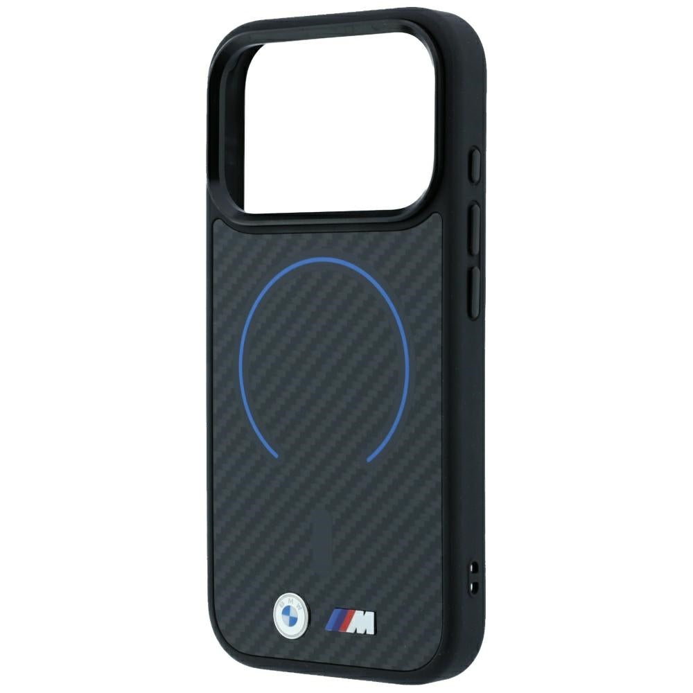 Dėklas BMW M Kevlar Blue Print Ring Metal Logo MagSafe, skirtas iPhone 18 Pro Max / 17 Pro Max - Juodas -- iPhone 18 Pro...