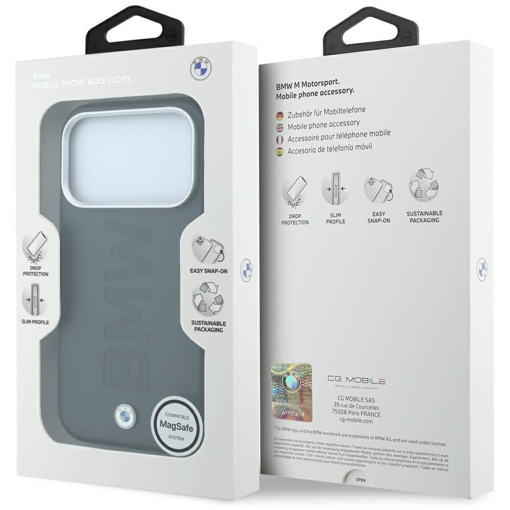 Dėklas BMW Sign Centered Deboss MagSafe, skirtas iPhone 18 Pro Max / 17 Pro Max - Pilkas -- iPhone 18 Pro Max / iPhone 17...