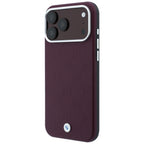 Dėklas BMW Sign Deboss Quilted Metal Logo MagSafe, skirtas iPhone 18 Pro / 17 Pro - Bordo -- iPhone 18 Pro / iPhone 17 Pro