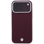 Dėklas BMW Sign Deboss Quilted Metal Logo MagSafe, skirtas iPhone 18 Pro / 17 Pro - Bordo -- iPhone 18 Pro / iPhone 17 Pro