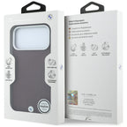 Dėklas BMW Sign Deboss Quilted Metal Logo MagSafe, skirtas iPhone 18 Pro / 17 Pro - Bordo -- iPhone 18 Pro / iPhone 17 Pro