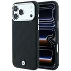 Dėklas BMW Sign Deboss Quilted Metal Logo MagSafe, skirtas iPhone 18 Pro / 17 Pro - Juodas -- iPhone 18 Pro / iPhone 17 Pro