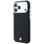 Dėklas BMW Sign Deboss Quilted Metal Logo MagSafe, skirtas iPhone 18 Pro / 17 Pro - Juodas -- iPhone 18 Pro / iPhone 17 Pro