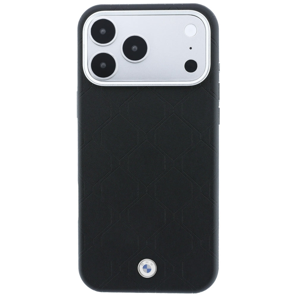 Dėklas BMW Sign Deboss Quilted Metal Logo MagSafe, skirtas iPhone 18 Pro / 17 Pro - Juodas -- iPhone 18 Pro / iPhone 17 Pro