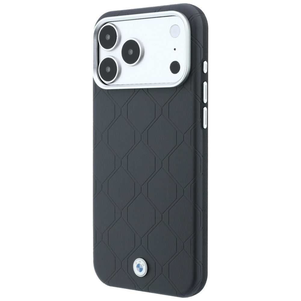 Dėklas BMW Sign Deboss Quilted Metal Logo MagSafe, skirtas iPhone 18 Pro Max / 17 Pro Max - Tamsiai pilkas -- iPhone 18...