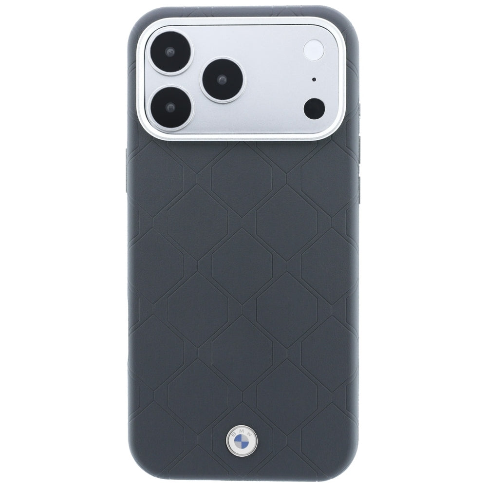 Dėklas BMW Sign Deboss Quilted Metal Logo MagSafe, skirtas iPhone 18 Pro Max / 17 Pro Max - Tamsiai pilkas -- iPhone 18...