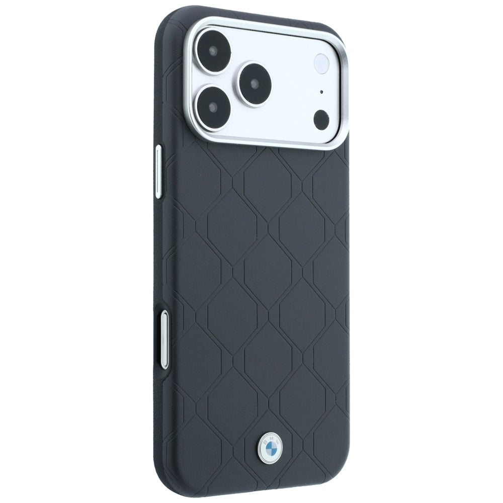 Dėklas BMW Sign Deboss Quilted Metal Logo MagSafe, skirtas iPhone 18 Pro Max / 17 Pro Max - Tamsiai pilkas -- iPhone 18...