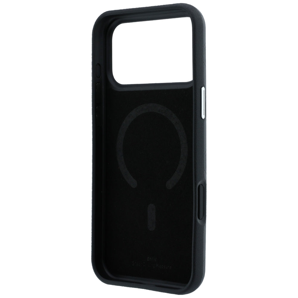 Dėklas BMW Sign Deboss Quilted Metal Logo MagSafe, skirtas iPhone 18 Pro Max / 17 Pro Max - Tamsiai pilkas -- iPhone 18...