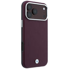 Dėklas BMW Sign Deboss Quilted Metal Logo MagSafe, skirtas iPhone 18 Pro Max / 17 Pro Max - Bordo -- iPhone 18 Pro Max /...